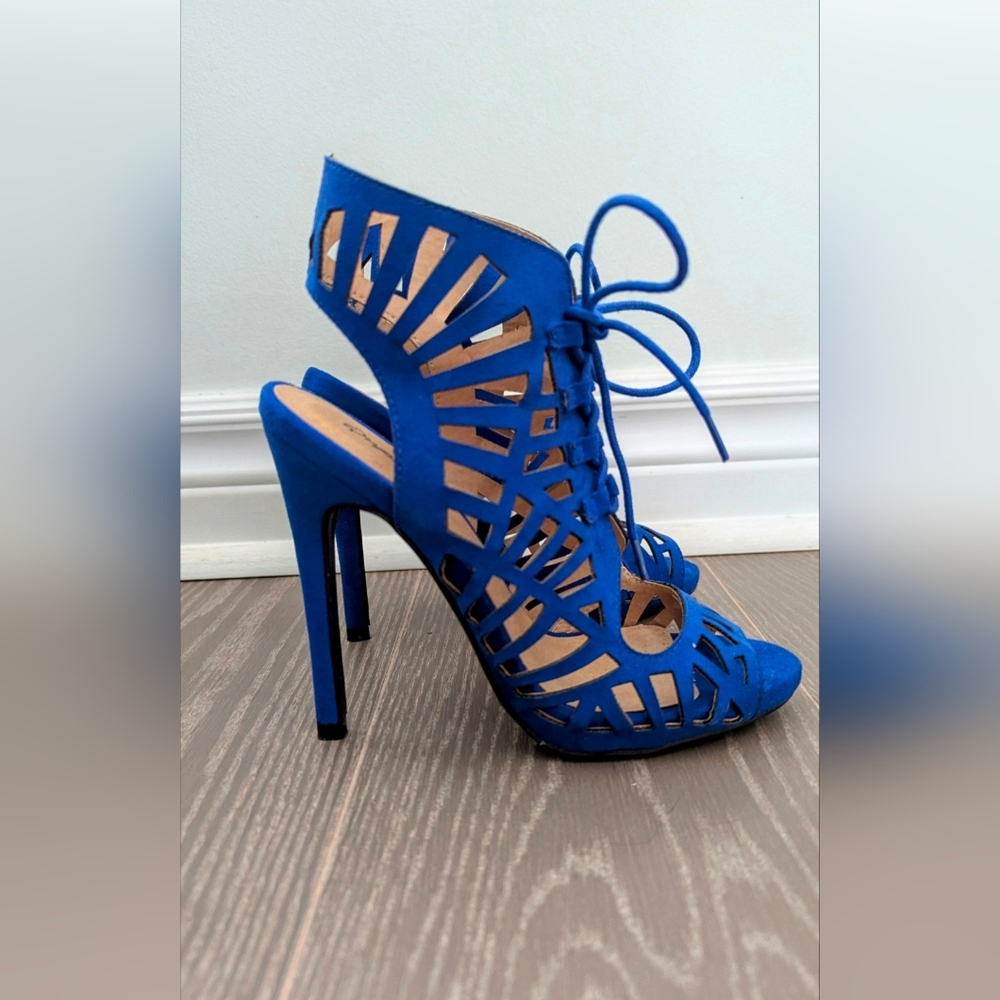 Blue Suede High Heels